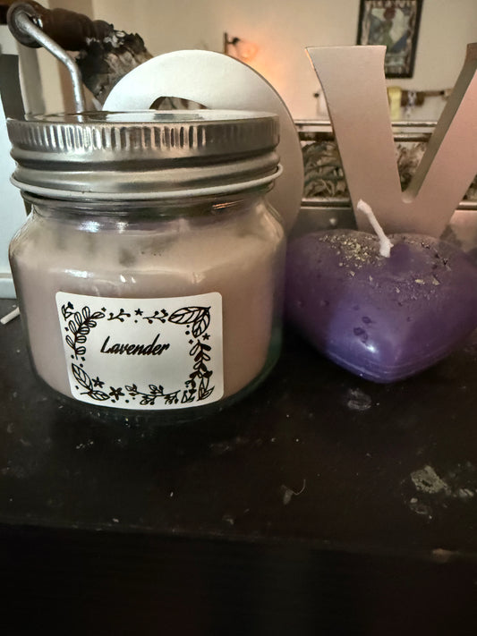 Lavender crackle jar candle